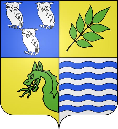 blason écartelé de fresnoy la rivière, commune Autonne Villages